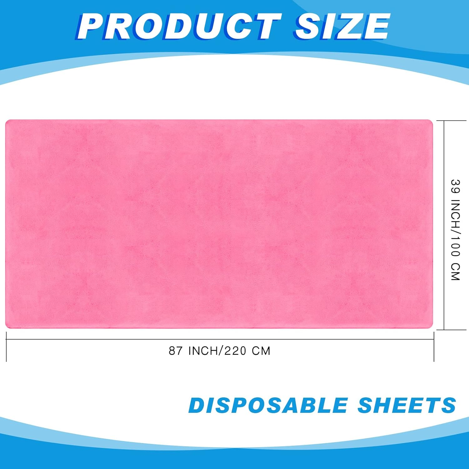 Oudain 50 Pcs Disposable Fitted Sheets with Elastic, Waterproof Oilproof 39 X 87'' Disposable Massage Bed Sheets Covers for Spa Beauty Salon(Pink) - Blue image number 6
