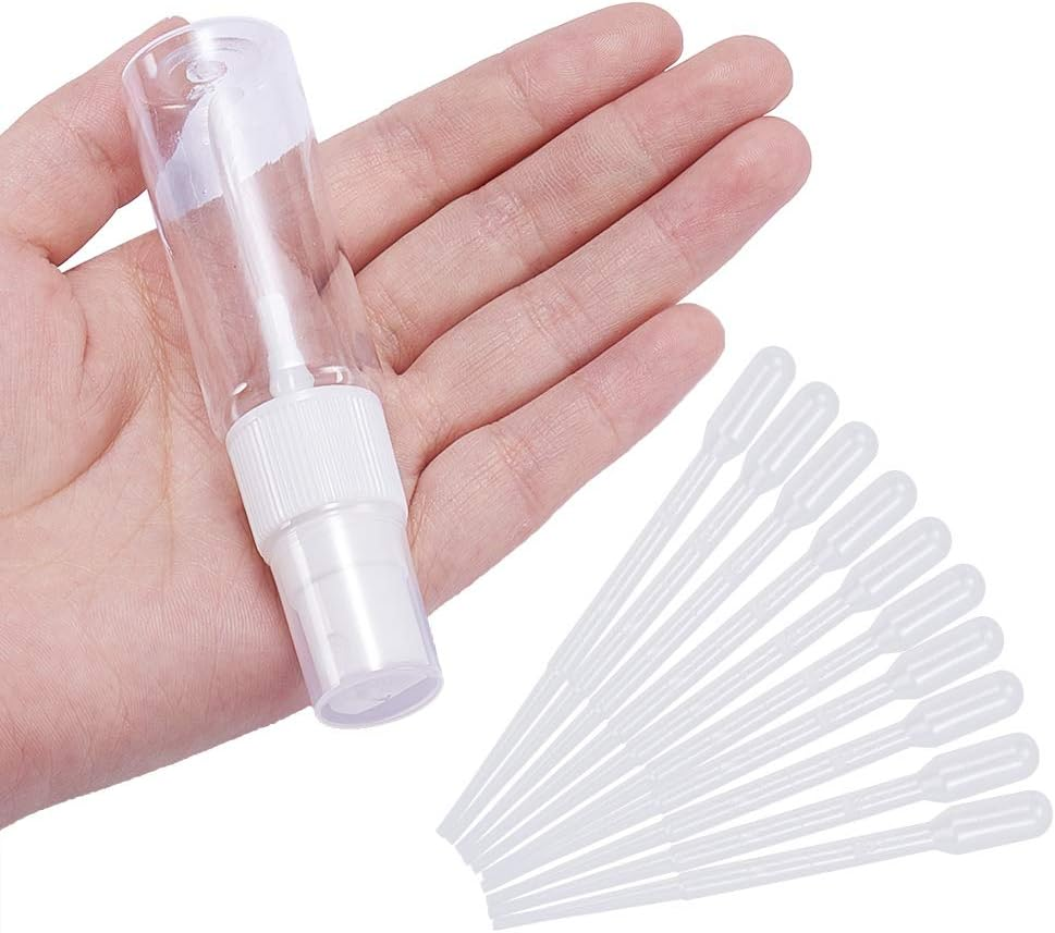 BENECREAT 30 Pack 20Ml Plastic Fine Mist Spray Bottles with 10 Pack Plastic Pipettes for Perfume, Essential Oils image number 4