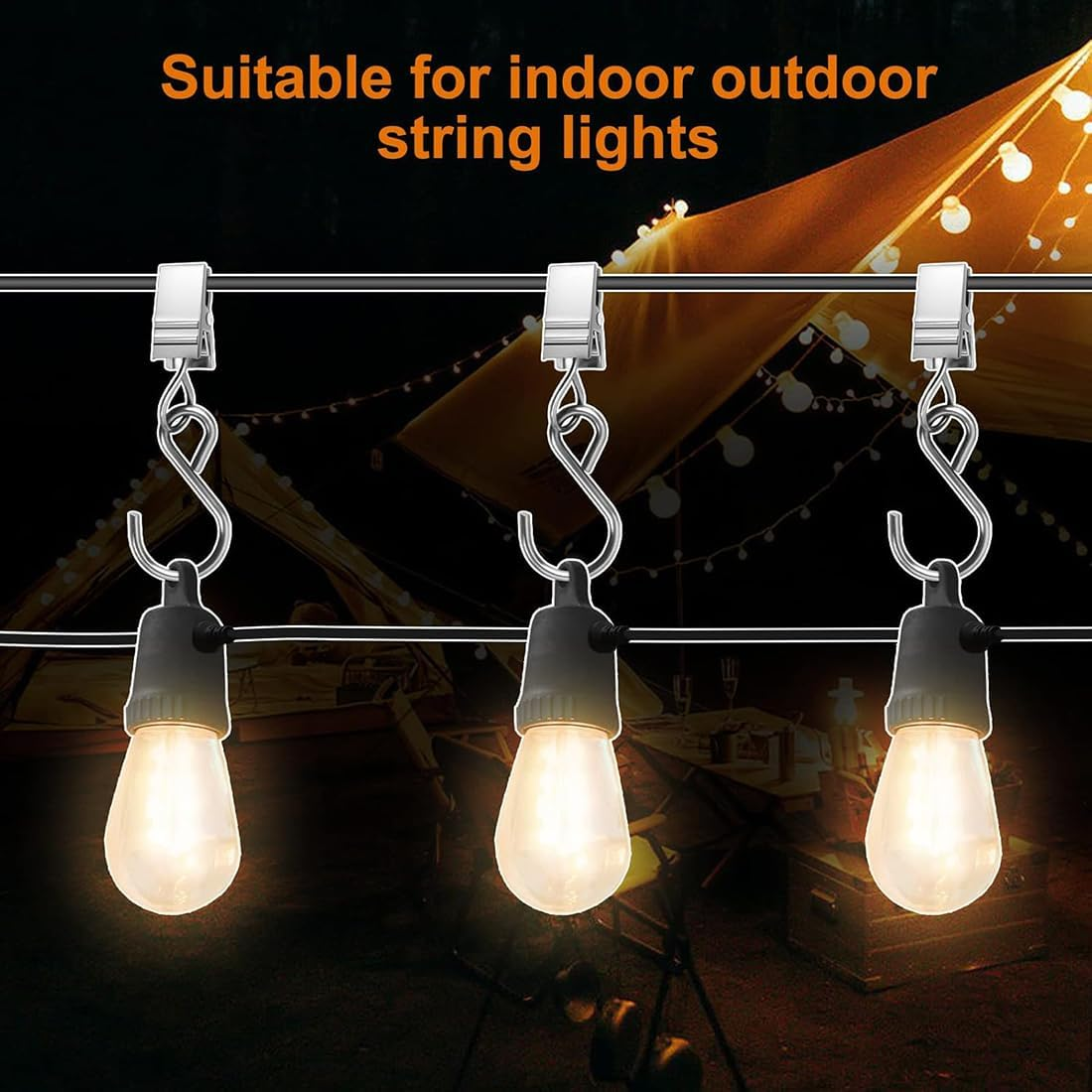 60PCS Curtain Clips with Hooks, Heavy Duty Stainless Steel Metal Clips with Hooks Gutter Hooks for Hanging Party Lights Clips, Photos, Outdoor Activities Supplies, Art Craft Home Decoration image number 6