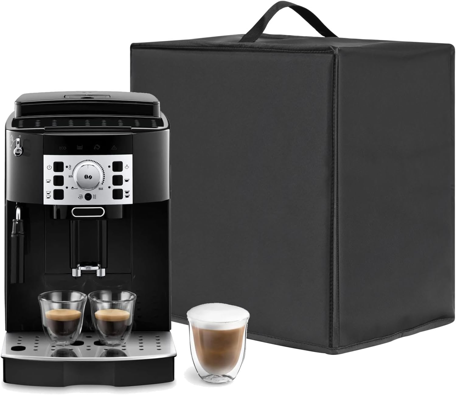 Airmsa Waterproof Universal Dust Cover for Coffee Machine, Compatible with De'Longhi Magnifica S/Evo, Philips Series 2200/3300/5400, Melitta Solo and More, Black, Modern Style, 40 X 26 X 44 Cm image number 4