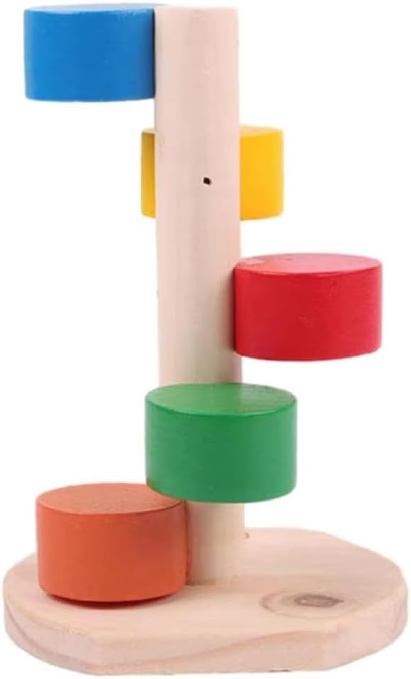AIMALL Hamster Colourful Cloud Ladder Climbing Toy, Solid Wood Molar Stair Exercise Play Supplies for Small Pets, 5.5" X 3.78" X 3.35" image number 4