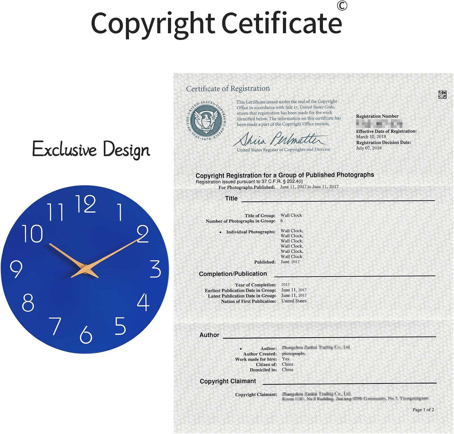 MOSEWA Wall Clock - Silent Non-Ticking 10 Inch Wall Clocks Battery Operated - Modern Style Wooden Clock Decor Decorative for Kitchen,Home,Bedrooms,Office(Blue) image number 5