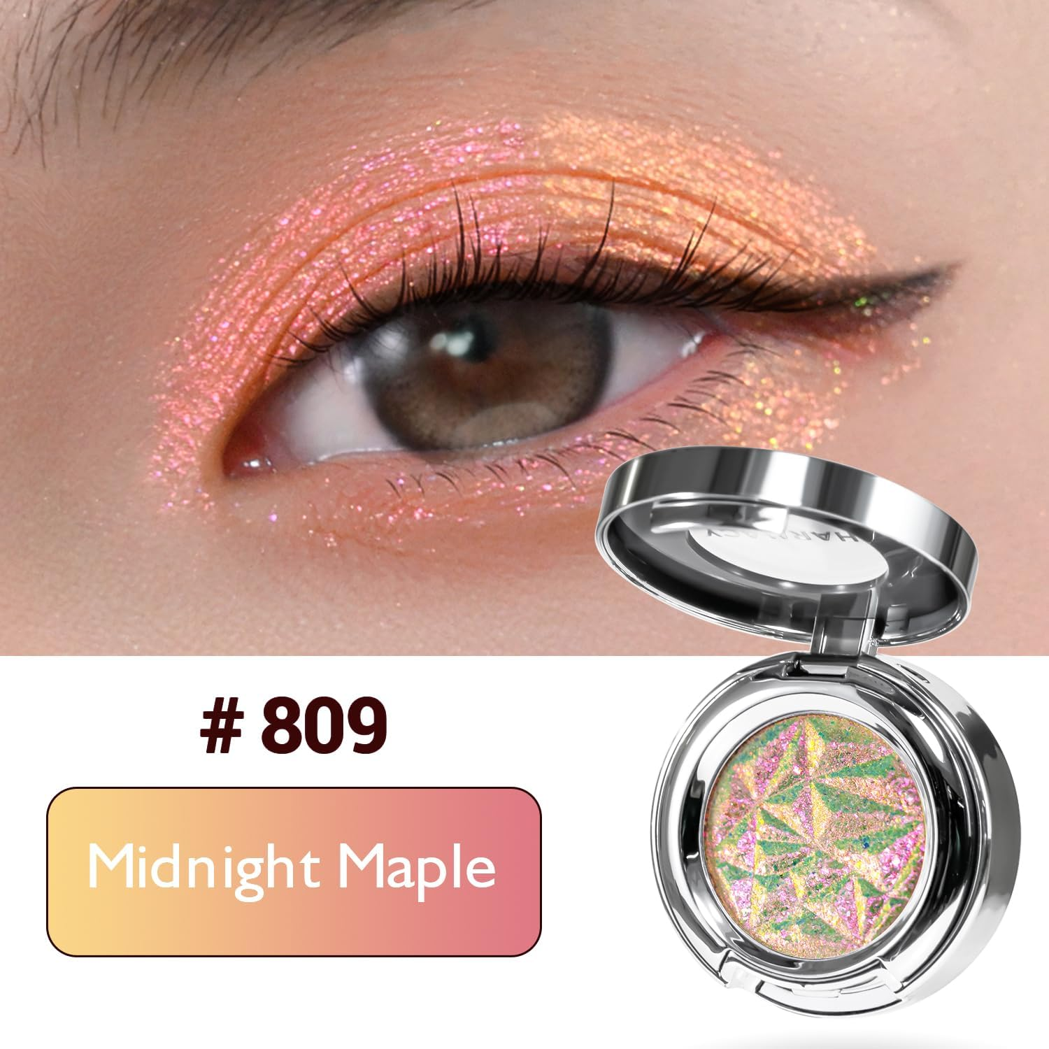 CHARMACY Multichrome Eyeshadow, Insane Shifters Chameleon Eyeshadow, Creates High-Impact, Glitter Metallic Eye Looks, 100% Vegan and Cruelty Free, 1.9G (#809)