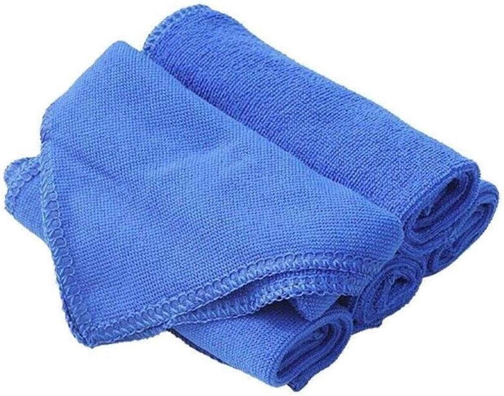 AIMALL 50PCS Microfibre Cleaning Cloths, Ultra-Absorbent 9.84 X 9.84 Inches Blue Detailing Towels for Car Cleaning, Washing, Dusting, and Polishing - Lint-Free, Reusable, and Streak-Free image number 3