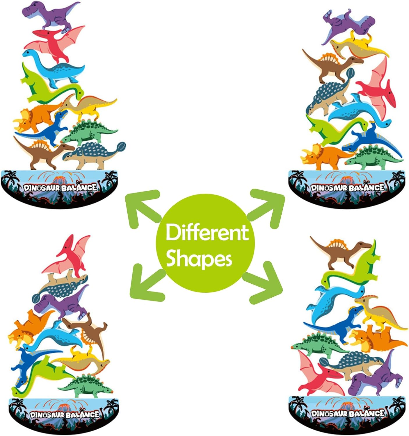 ZUNIPLEX Dinosaur Balance Stacking Toys,Wooden Montessori Toy,Board Games for Kids,Dinosaur Gifts for Boys Girls for 3-9 Years Old image number 3