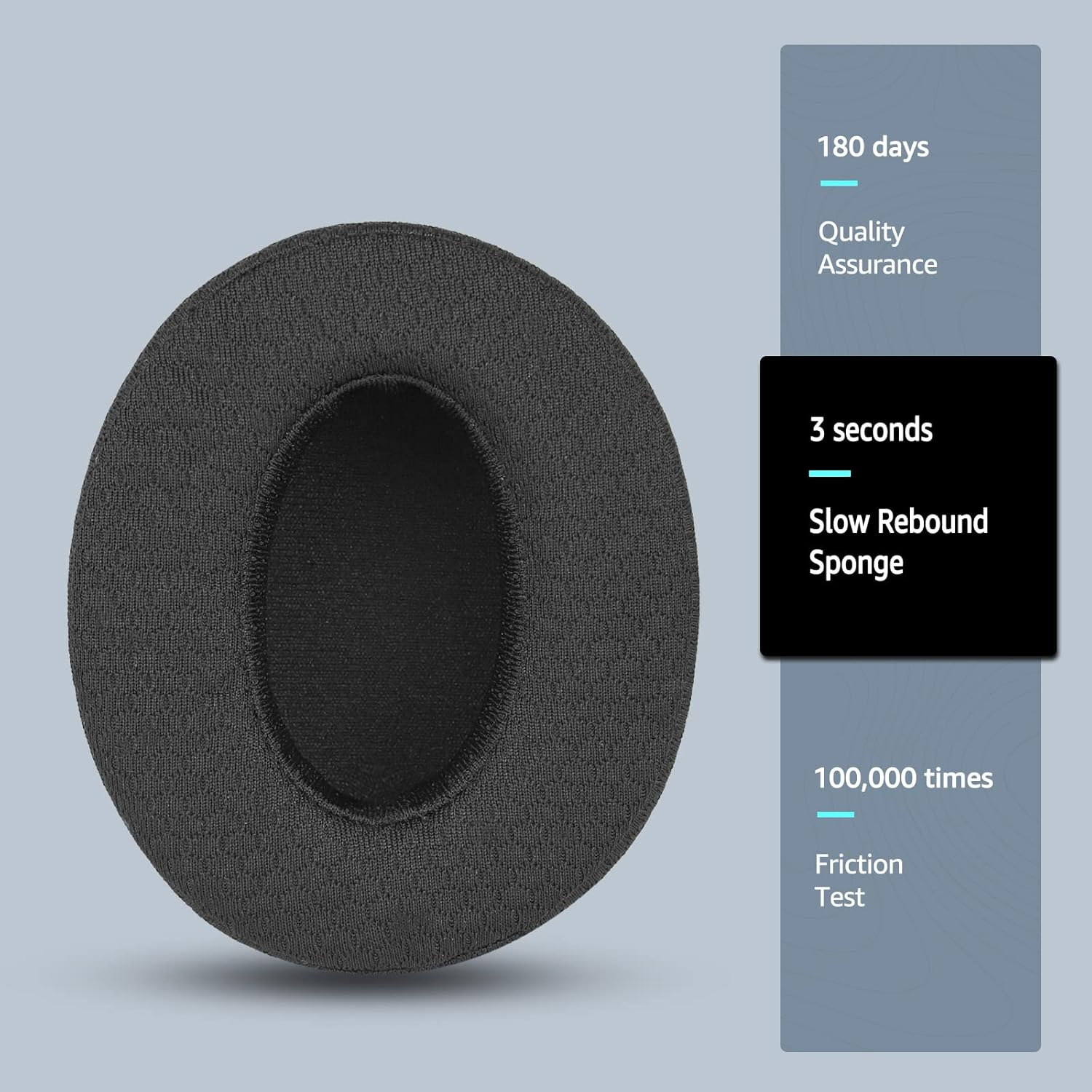 Wzsipod Specialized Replacement Earpad for Sennheiser Headphones, Fits HD4.50BT/ HD4.50/ HD4.50BTNC/ HD458BT/ HD450/ HD450BT, Headset Ear Cushion with Soft Clothes & Memory Foam (Classic Black) image number 6