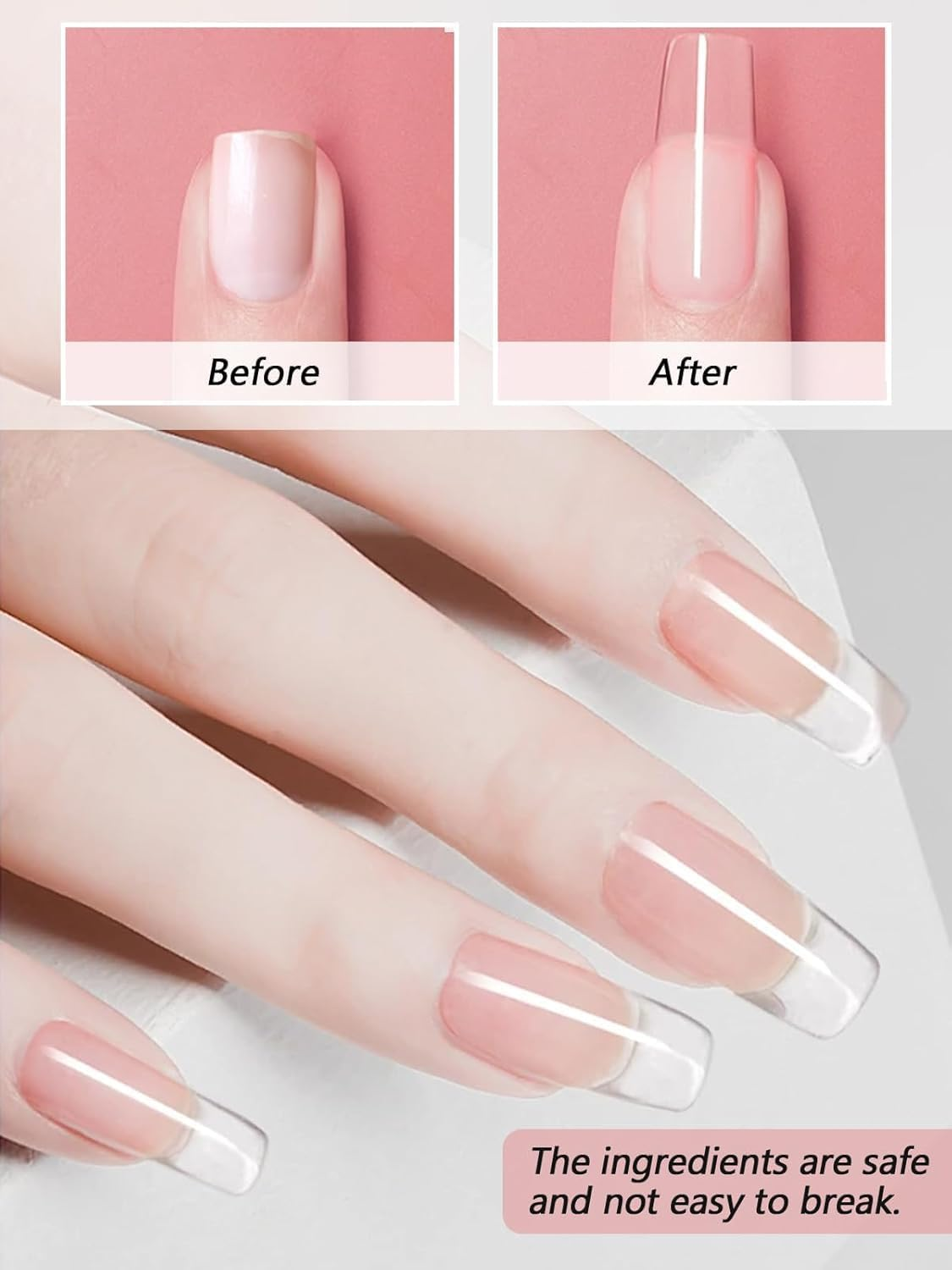 Kalolary Clear Acrylic Powder, 120G/4.23Oz Acrylic Powder Large Capacity Professional Acrylic Nail Powder for Nail Acrylic Extension, Nail Carving, Long-Lasting, No Nail Lamp Needed image number 5