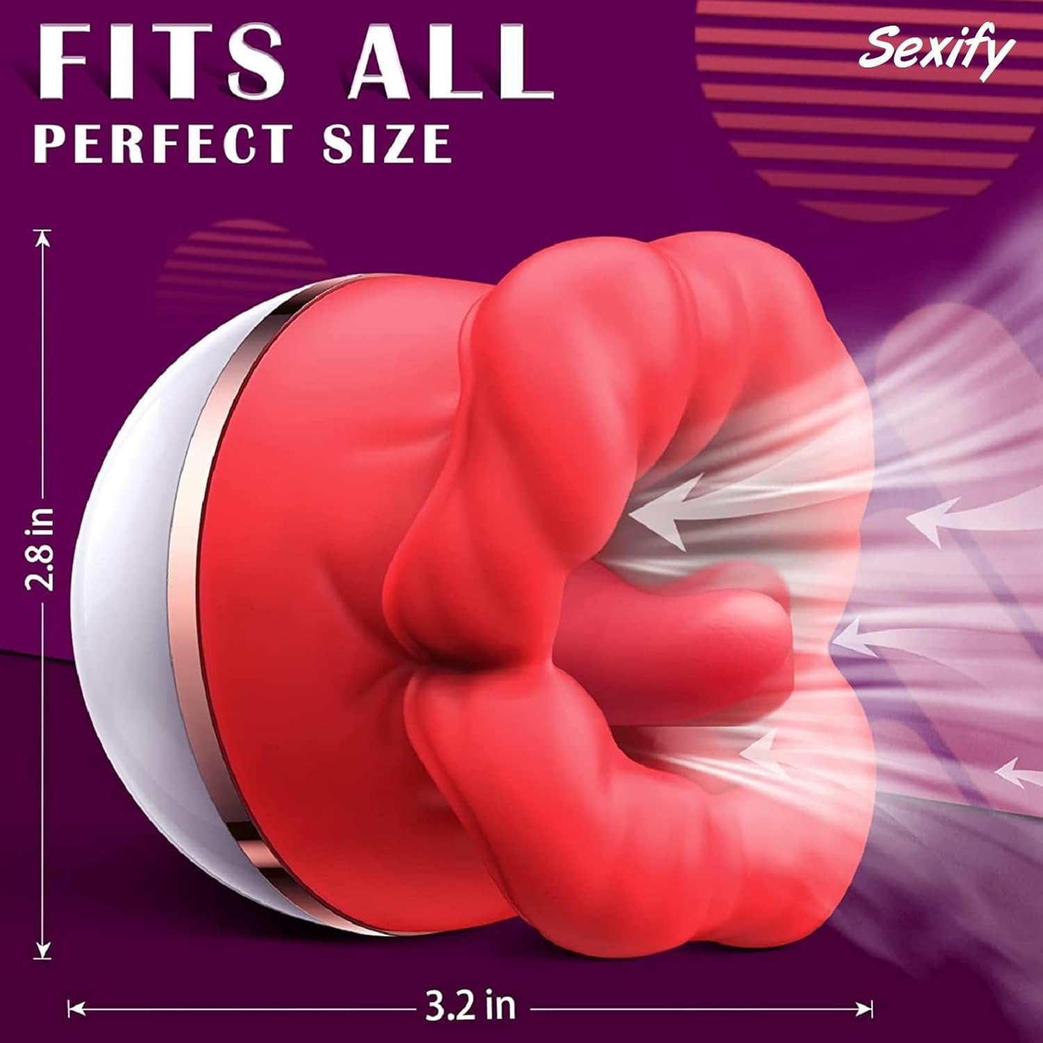 Licking Sucking Vibrator Tongue Clit Nipple G Spot Stimulator Massager Sex Toy Red