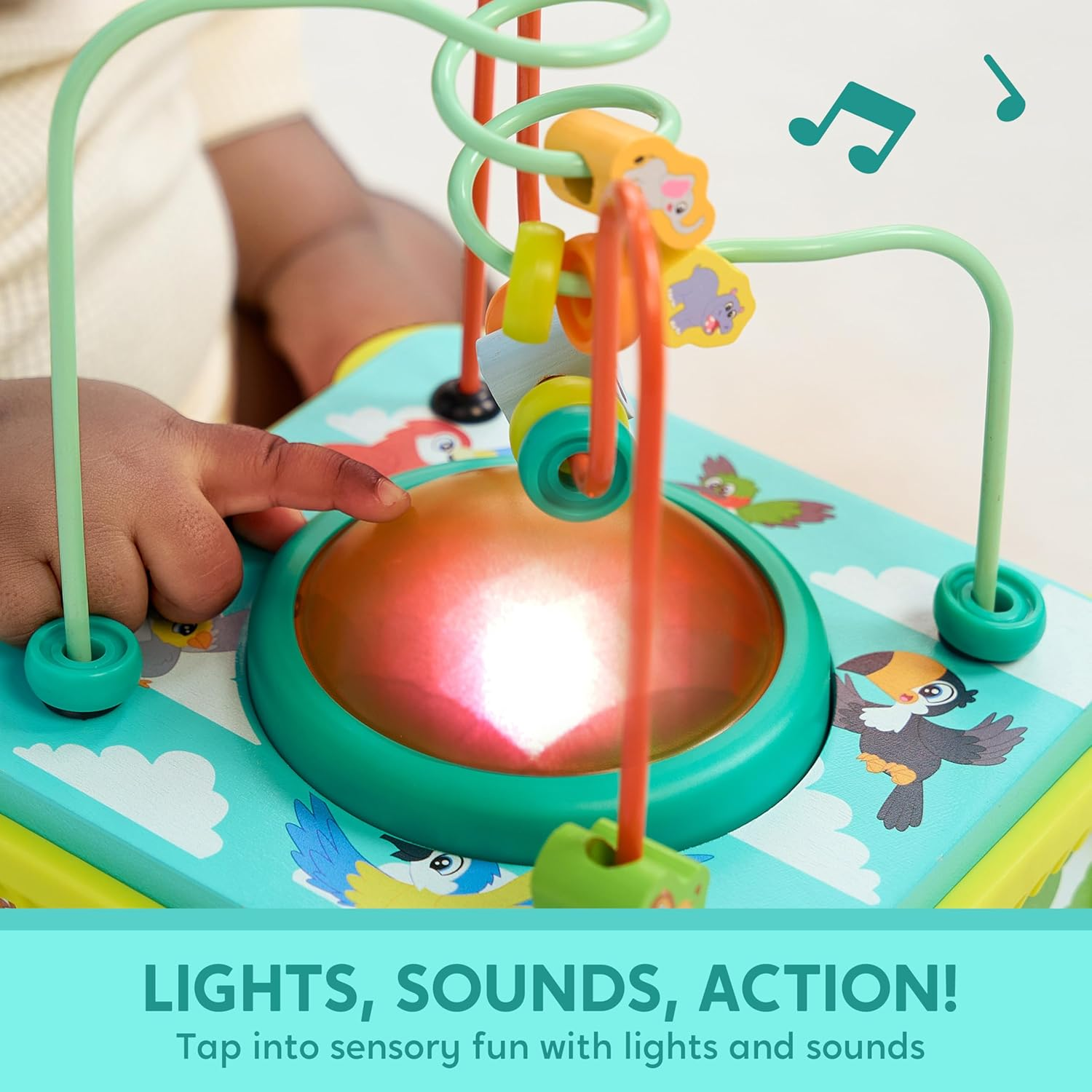 SYNCFUN Baby Toys, Toddler Educational Learning Gift, Montessori Toys for 1 Year Old, Wooden Activity Cube with Music for Boys and Girls, Birthday Present image number 5