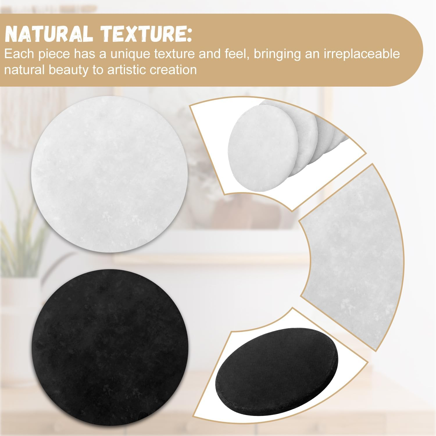 14 Pcs 5Cm Painting Stones, White/Black Thick round Rocks, Rock Painting Kit, Smooth Flat Stones River Stone for Arts, Craft, Painting, DIY and Home Decoration(6Pcs Black/ 8Pcs White)