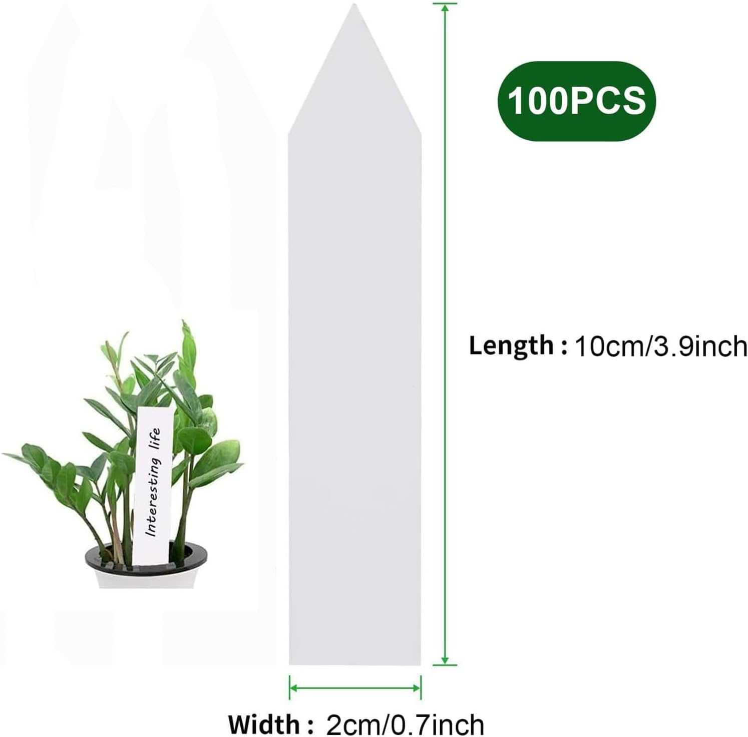 Garden Stake Tags Plant Labels Garden Labels Vegetable Gardening Sign Plastic Waterproof Plant Tags(4 Inch 100 Pcs White) image number 2