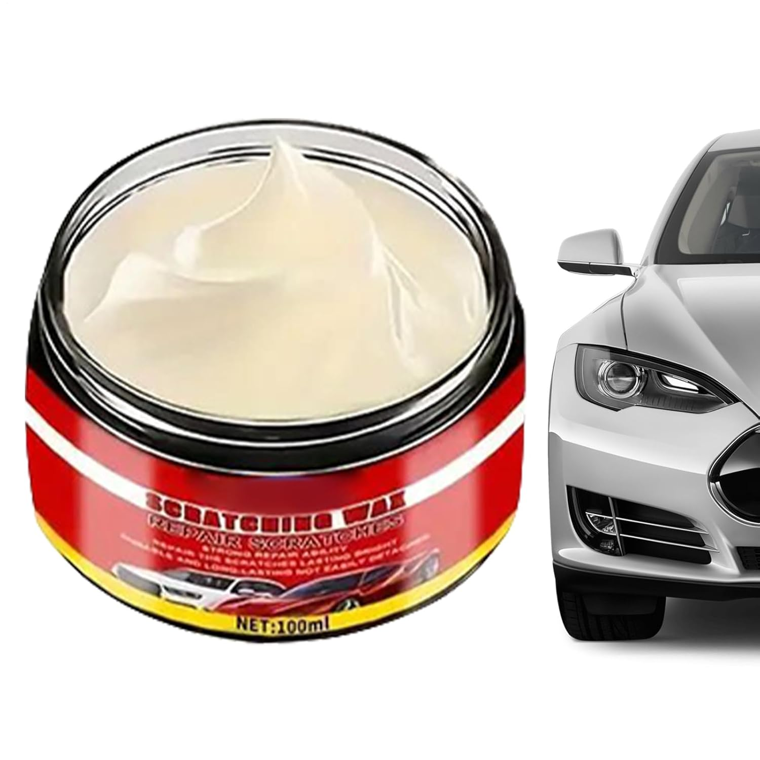 Ancsttu Scratch Remover for Vehicles - 100Ml Car Scratch Eraser | Long-Lasting Polish Restorer with Sponge for Cleaner Coating Paint Detailing Marine Automotive Interior Auto RV image number 2