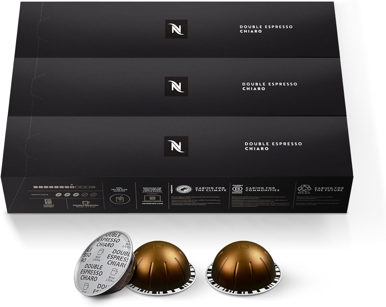 Nespresso Capsules Vertuo, Double Espresso Chiaro, Medium Roast Espresso Coffee, 30-Count Coffee Pods, Brews 2.7Oz. image number 4