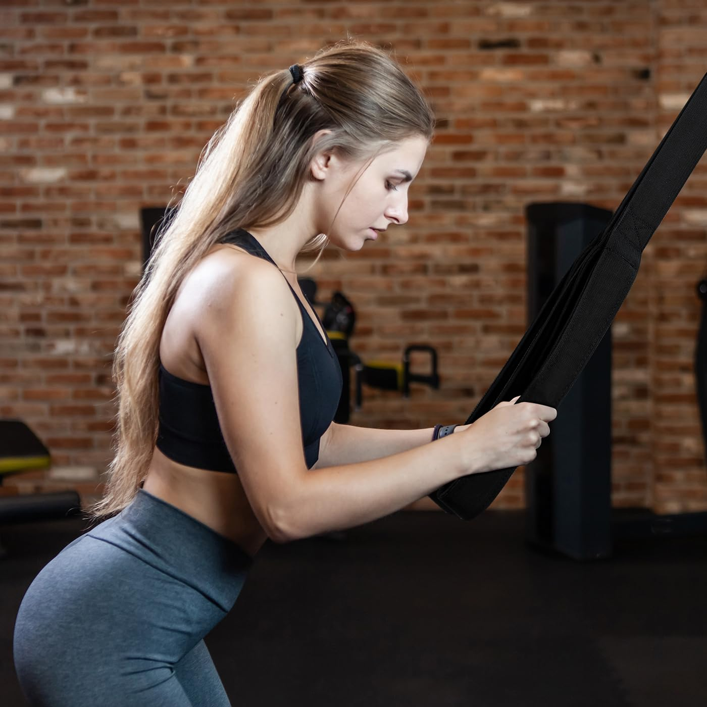 Tricep Rope Cable Attachment 23/29 Inch Two Rope Lengths in One Pull down Rope Exercise Machine Attachments Pulley System Gym Pull down Rope with D-Ring Black Blue Red image number 5