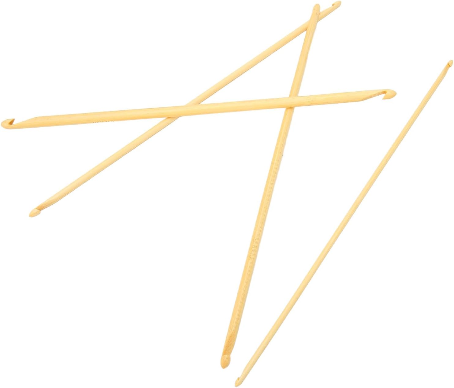 4Pcs 9.4In Long Double Ended Bamboo Tunisian Crochet Hook - Assorted Size anti Slip Knitting Needle for Sewing image number 3