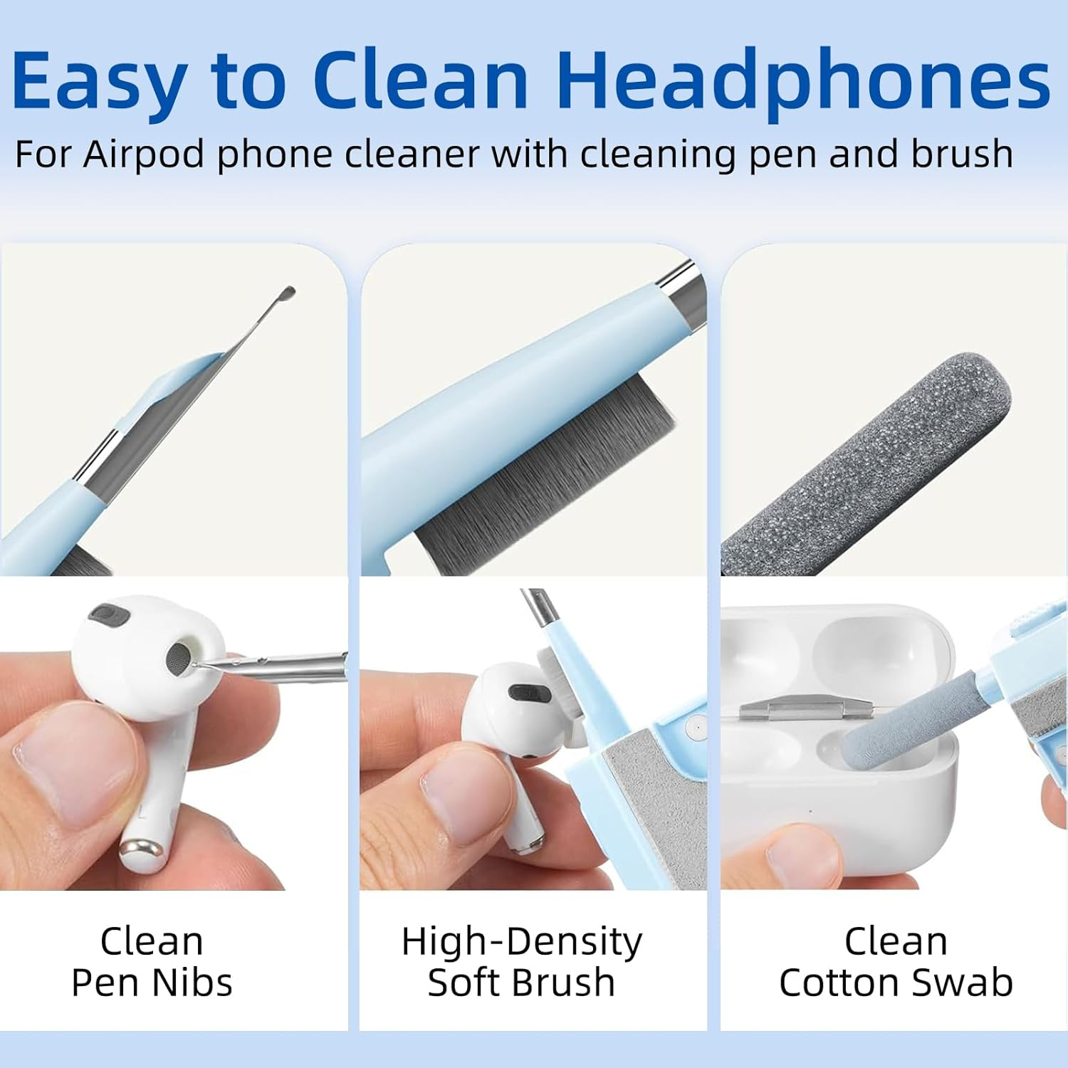 8 in 1 Multifunctional Electronic Cleaner Kit - Keyboard Cleaning Kit, Laptop Cleaner with Brush, Electronic Cleaning Tool for Airpods Pro/Laptop/Phone/Computer/Screen,Blue image number 4