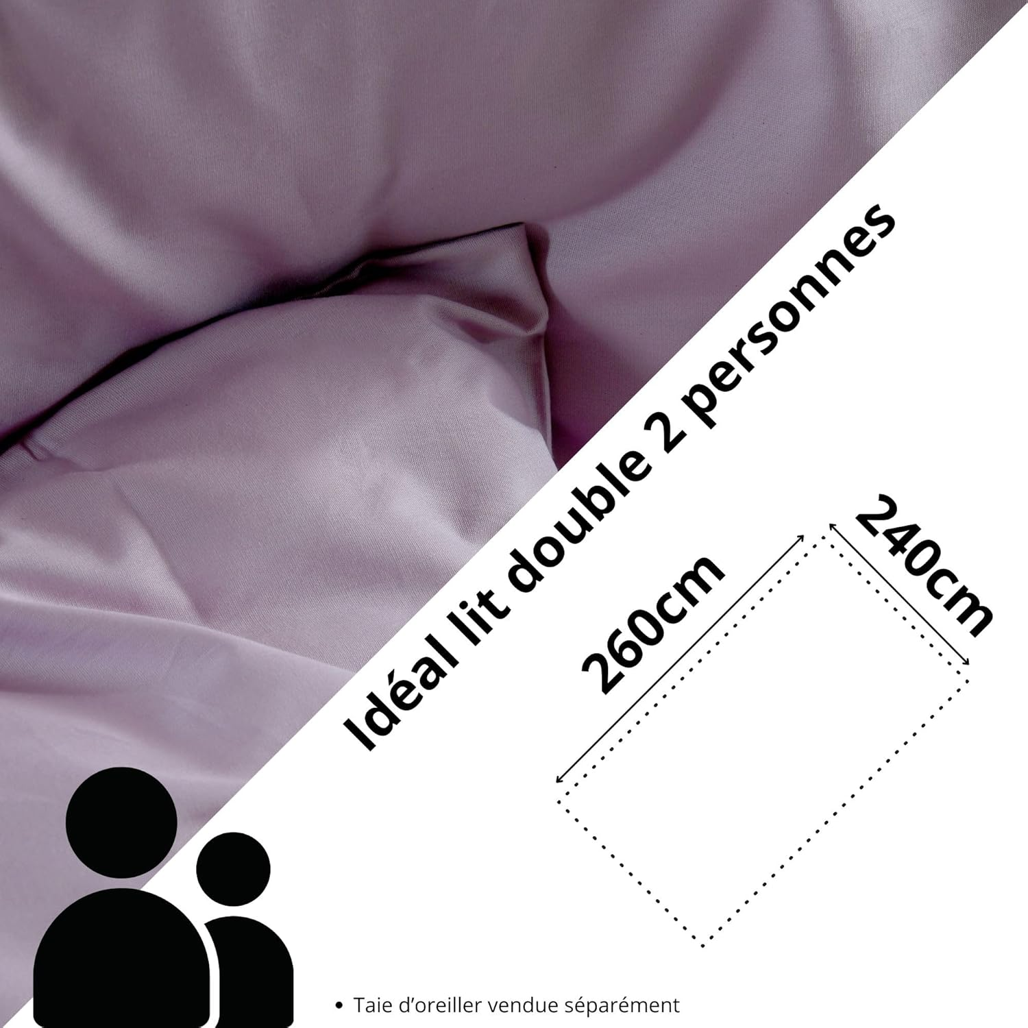 STOF Duvet Cover - Size 260 X 240 Cm - Quality Cotton Percale - 100% Cotton, Oeko-Tex Certified - Parma Colour - Elys&eacute;e Model - Bed Linen for House, Double Bed - 2 People image number 5