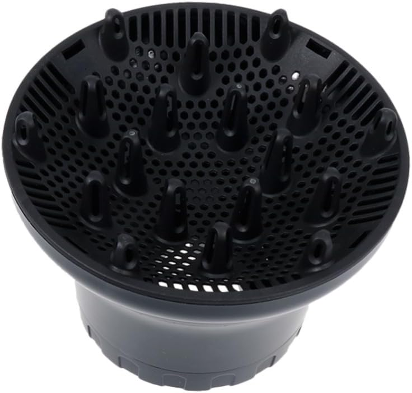 HAPINARY Professional Hair Dryer Diffuser Nozzle for Curly Wavy Straight Hair High Heat Resistant Attachment with Deep Bowl Design Fit Black image number 1