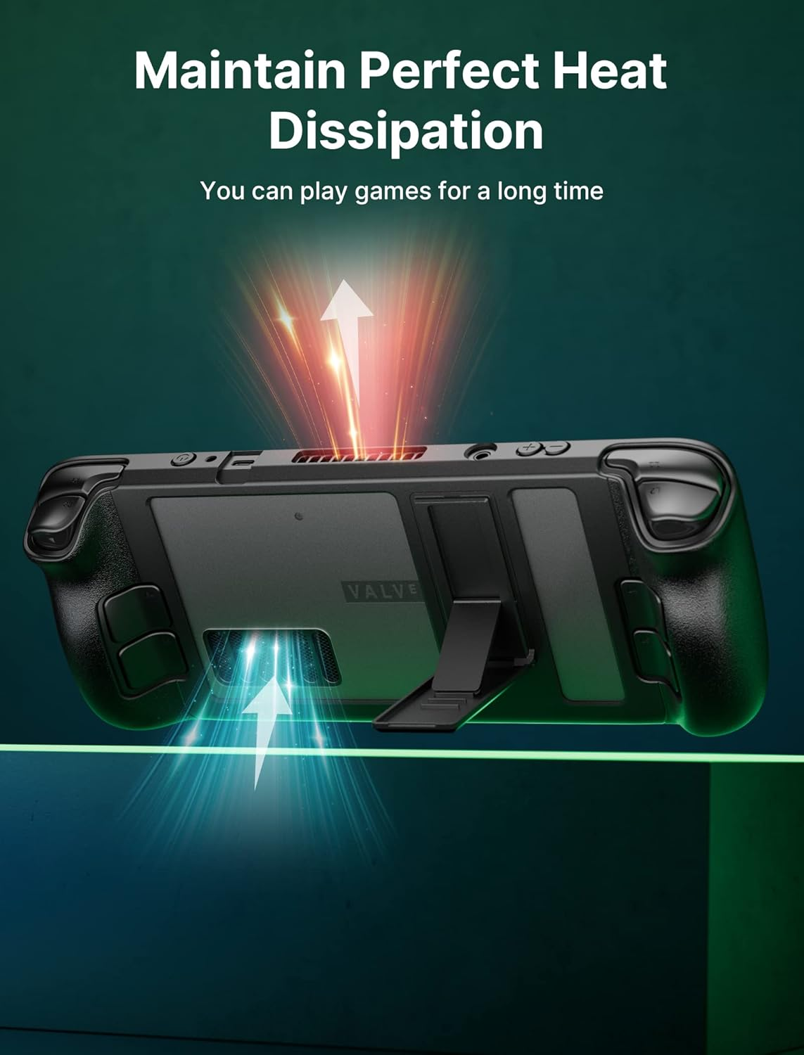 JSAUX Kickstand Case Compatible with Steam Deck/Oled, PC0105 Upgrade the Adjustable Angle Stand for Steam Deck Cover TPU Protective Case, Shock-Absorption, Non-Slip and Anti-Scratch Design image number 2