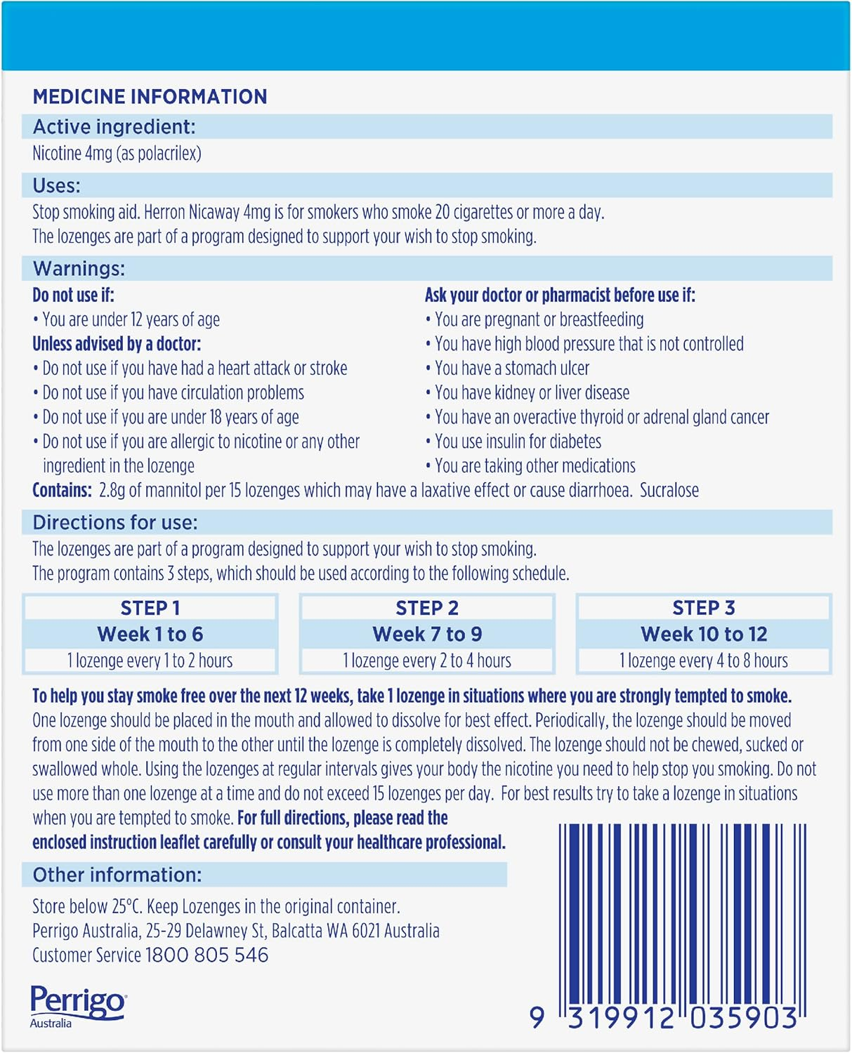Nicaway Mini 4Mg Stop Smoking Lozenge (Pack of 162) image number 5