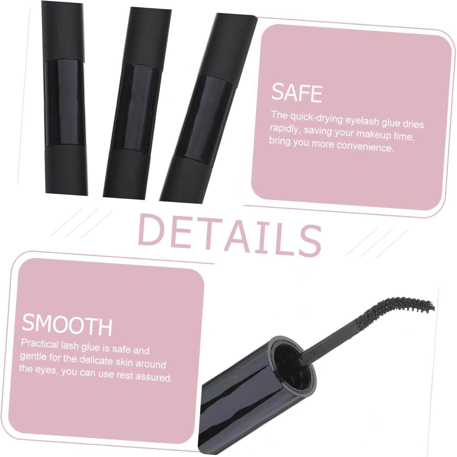 WRITWAA 3Pcs Kiss Lash Bond and Seal Glue False Eyelash Glue Kit Lightweight Easy to Use for Women - Pink image number 7