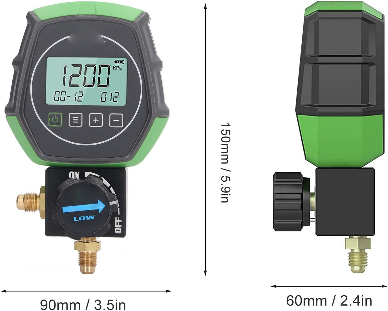 Digital Manifold Gauge, Digital AC Gauge 3 Modes 5 Units HVAC Vacuum Pressure Temperature Tester with Auto Shut down & Refrigerants for Air Conditioning Systems and Heat Pumps image number 2