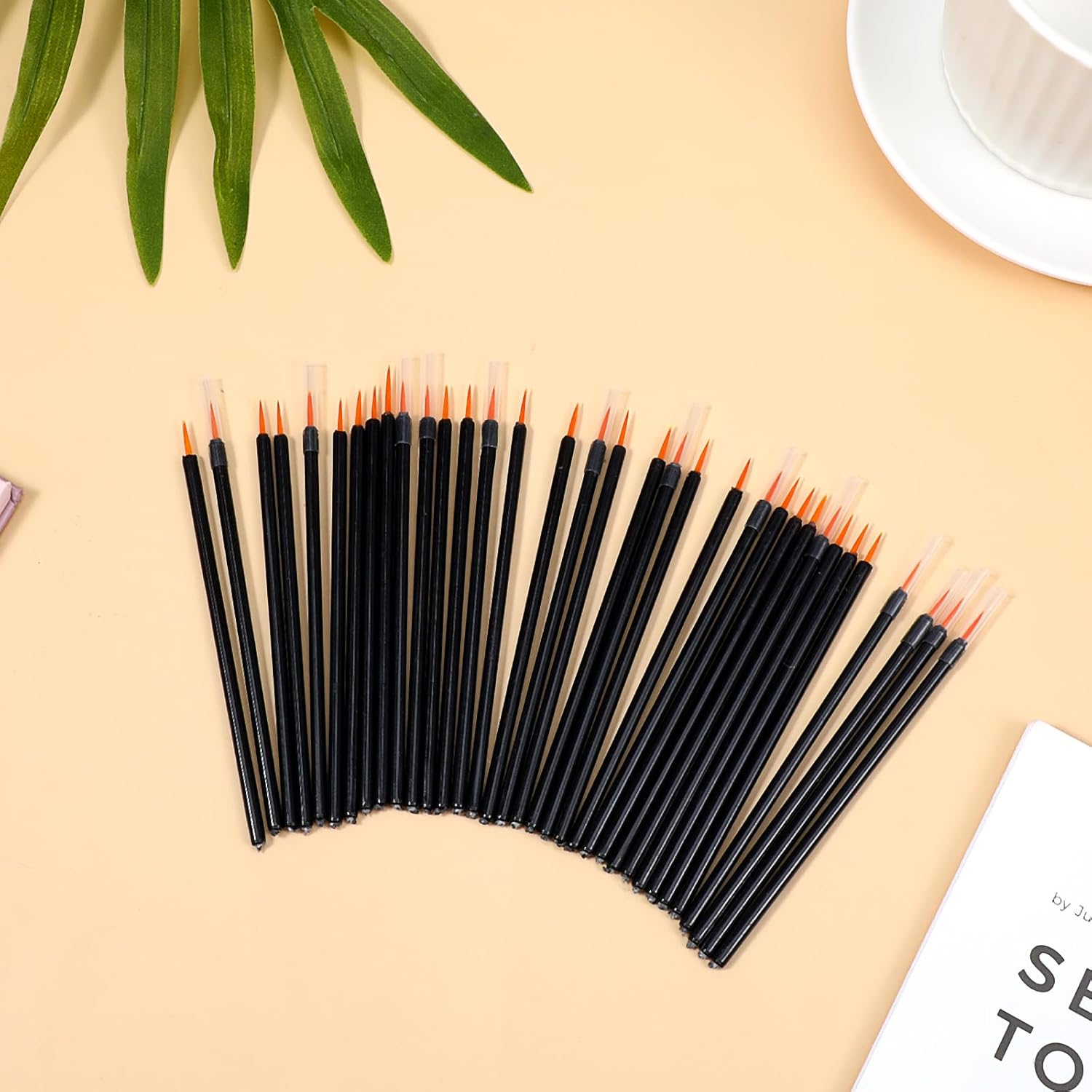 150 Pcs Disposable Eyeliner Brush Set Ultra-Fine Point Eye Liner Applicator Cosmetic Eyelash Brush Wands Applicator Black Makeup Eye Liner Tools for Eyelash Lip Liner Liquid Eyeliner Lipstick image number 1