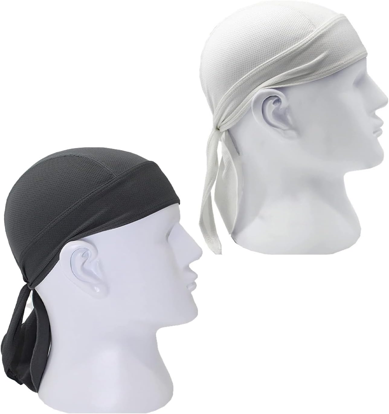 2 Pack Head Wraps Cycling Beanie Caps Dew Rag Skull Caps Pirate Hats Helmet Liner Bandana Head Wrap Doo Rags for Men Women image number 1