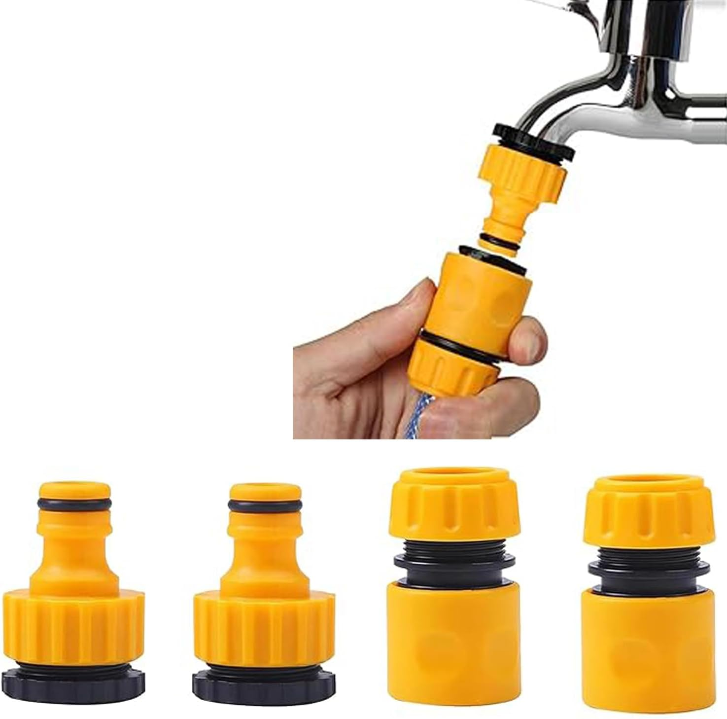 WEZCHUGHAOL 3/4 Inch Hose Pipe Adaptor, Garden Water Hose Nozzle Connector, BSP Threaded Quick Connect Fittings for Car Washg image number 1