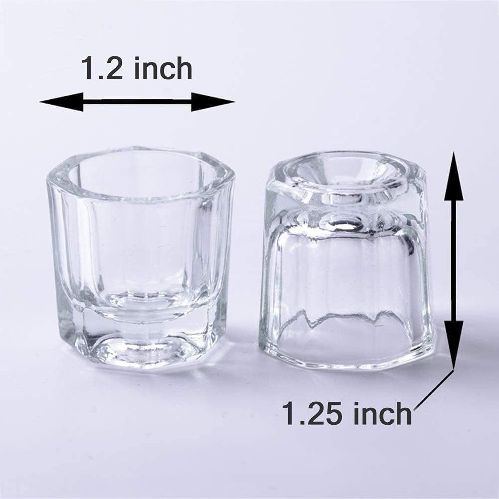 AISHU Dappen Dish Cups for Nail Art Acrylic Liquid - Clear Glass Nail Monomer Liquid Bowl Dampen Dish Acrylic Powder Holder, Acrylic Glass Jar for Nails (Pack of 1) image number 1