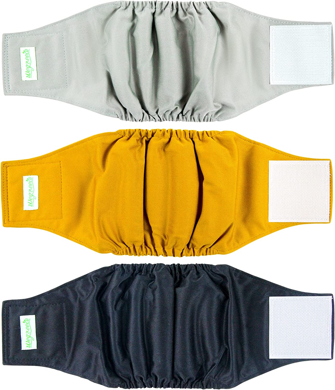 Wegreeco Washable Male Dog Belly Band (New Pattern)- Pack of 3 - Washable Male Dog Belly Wrap, Dog Diapers Male (Small, Charming)
