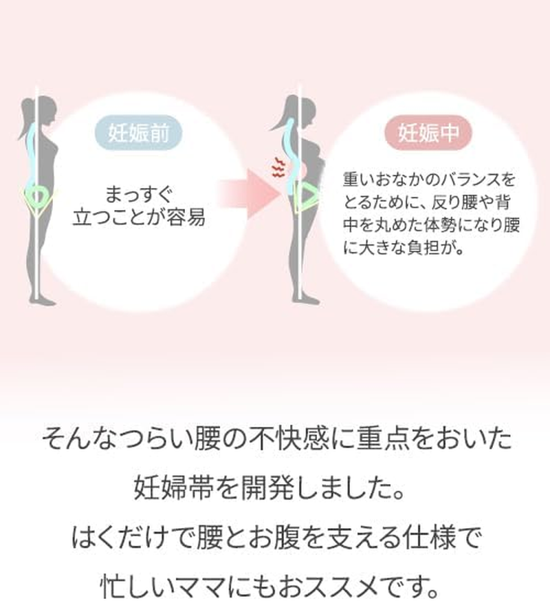 Inujirushi Honpo HB8435 Waist Support Pregnancy Belt Black image number 4