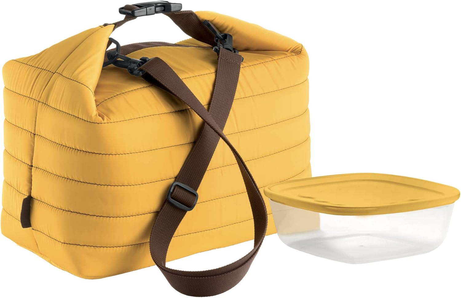 Guzzini - on the Go, Large Thermal Bag M/Food Storage Container Mobile Phone - Light Blue Matt, (Bag) 30 X 18 X 30 Cm; (Container) 19.6 X 19.6 X 7 Cm | 1400 Cc - 032903134