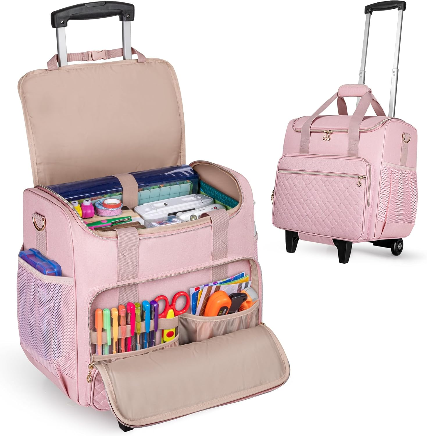 LUXJA Rolling Scrapbook Tote Bag