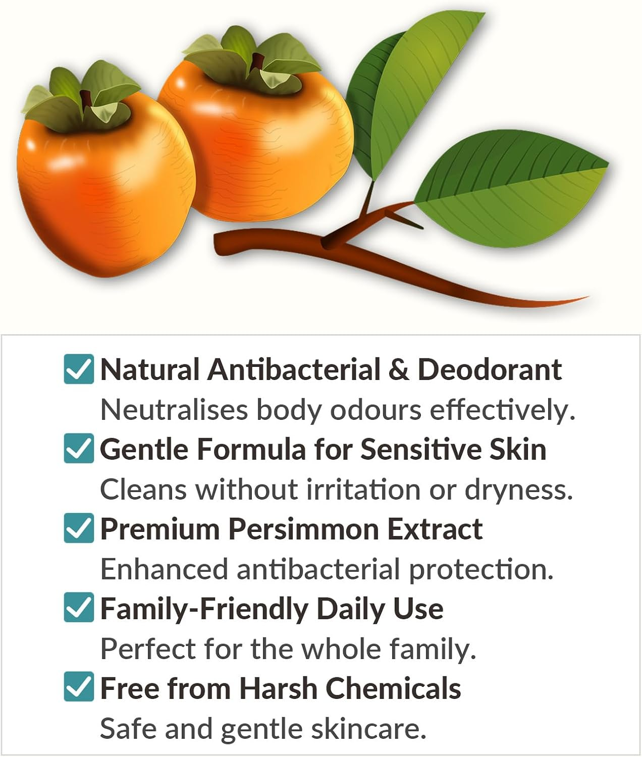 Japanese Persimmon (Kakishibu) Soap-2 Pack | Antibacterial & Natural Deodorising Bars | Gentle Cleansing for Sensitive Skin | Made in Japan image number 1