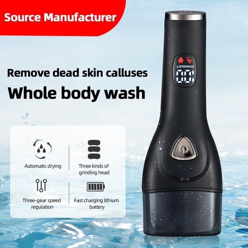 Foot Callus Remover - Professional Electric Callus Remover Pedicure Tools, Waterproof Foot Scrubber File for Hard Cracked Dry Dead Skin, Foot Care Kit,For Dead Skin Ideal with 3 Rollers, 3 Speed