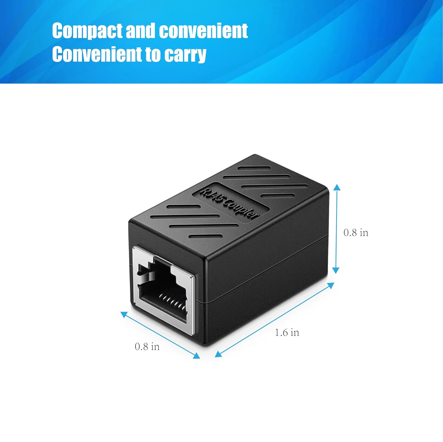 AOPOCKAN TECH RJ45 Coupler,Ethernet Coupler,Cat6 Coupler 6 Pack in Line Coupler for Cat8/Cat7/Cat6/Cat5E/Cat5 Ethernet Cable Extender Adapter for Pc/Router/Modem,Female to Female image number 3