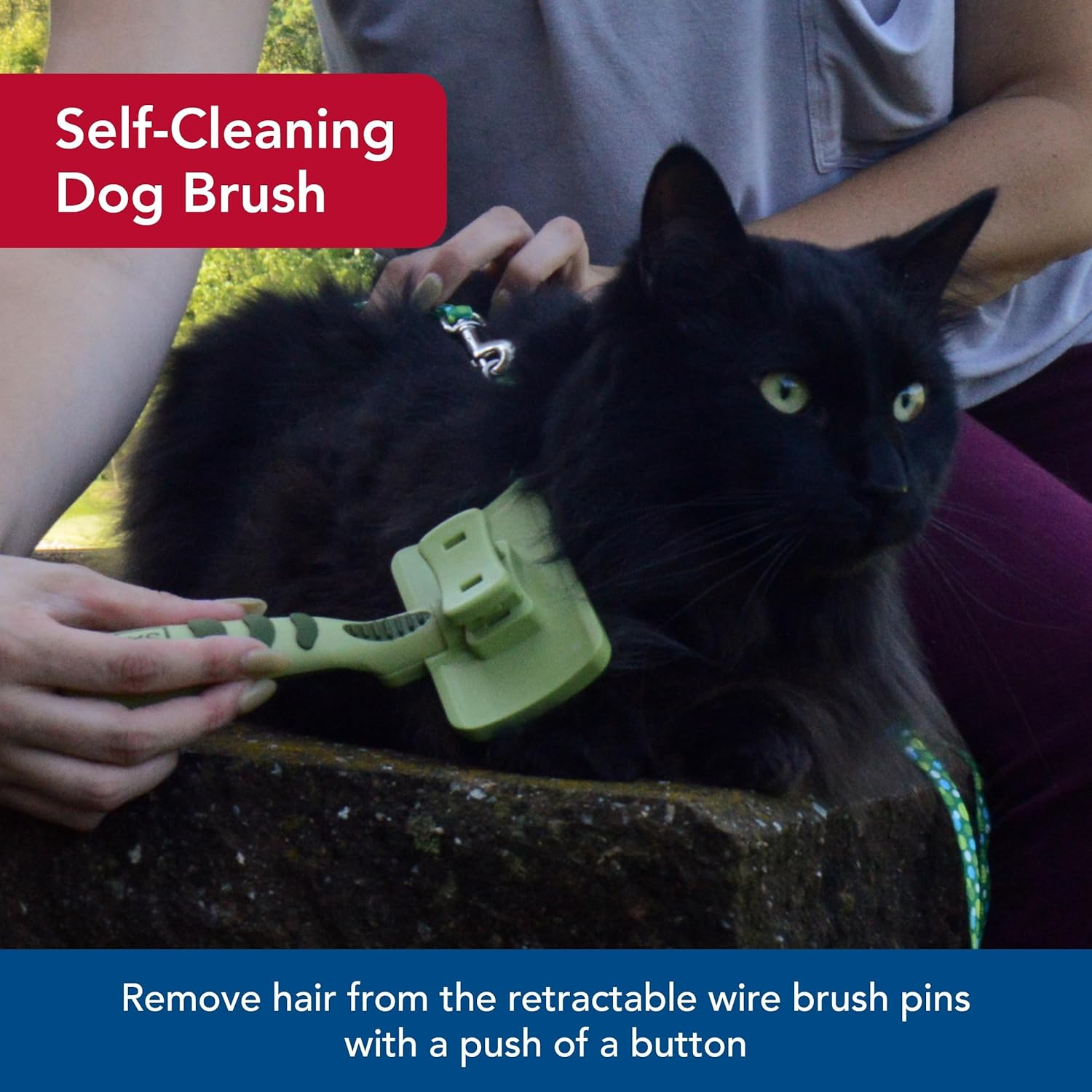 Coastal Pet Safari - Cat Self-Cleaning Slicker Brush - Cat Grooming Supplies image number 1