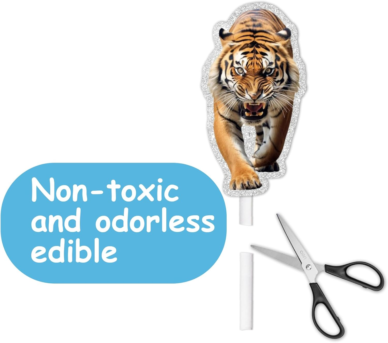 18Pcs Gold Glitter Tiger Dessert Cupcake Topper Pick for King of Animals Theme Decor Supplies Baby Shower Boy Girl Happy Birthday Party Decoration