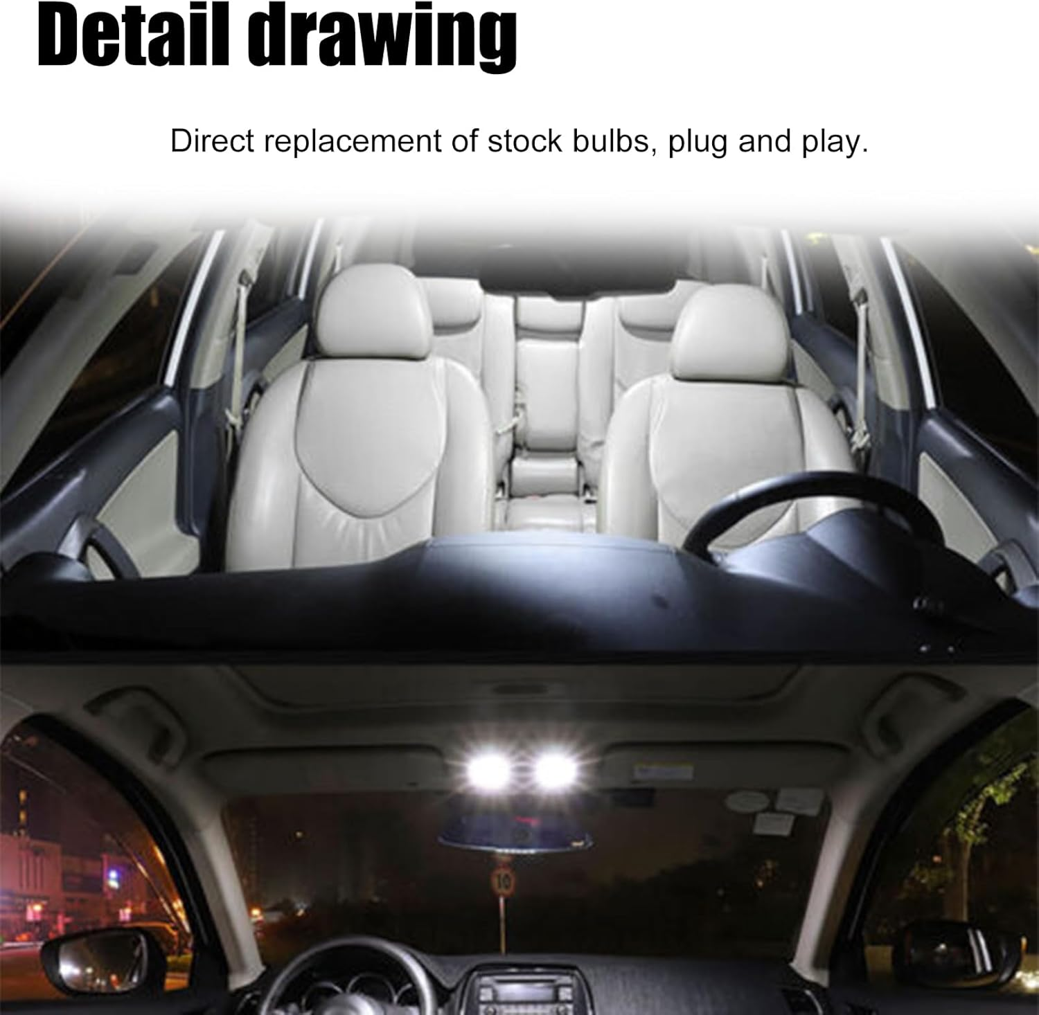 14 Pcs F250 F350 White Interior LED Lights Replacement Bulbs for 1999-2016 Ford F-250 F-350 Super Duty 6000K Interior LED Lighting Package, Map Lights+Dome Lights+Cargo Lights+License Plate Lights image number 4