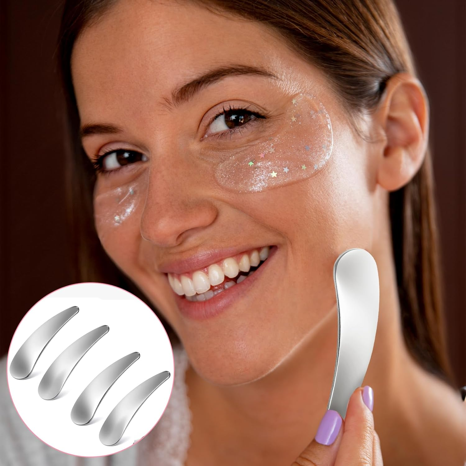 4 Pcs Cosmetic Spatula Mini Makeup Spatulas for Skincare, Reusable Cosmetic Cream Spatulas Spoon, Skincare Scoop Applicator Facial Massage Beauty Tools for Mixing and Sampling Face Eye Cream image number 6