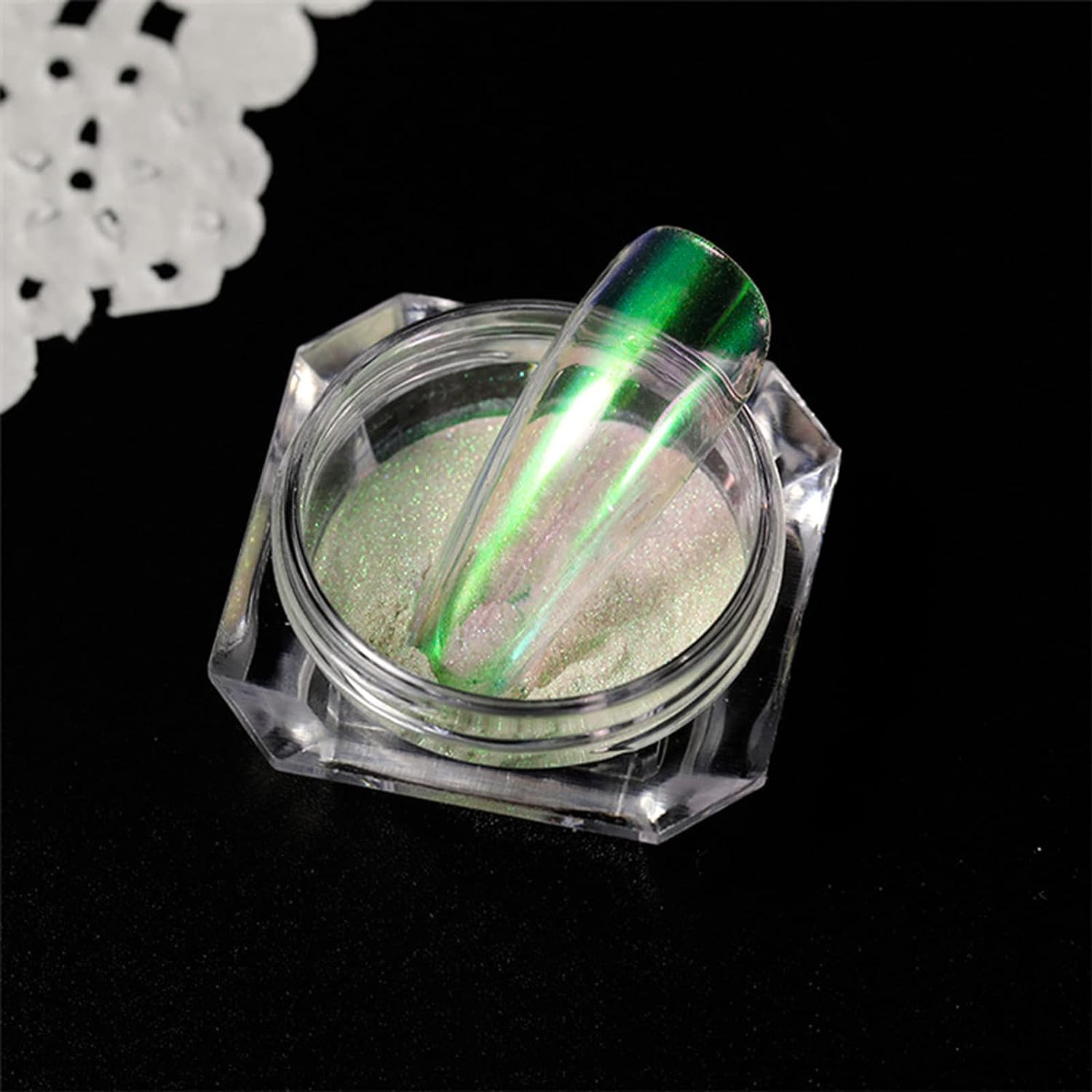 Joyeee Nail Art Glitter Aurora Effect Sparkling Decoration Pigment Set, Salon DIY at Home Shiny Powder for Face Body, Party Wedding Card Making Xmas Gift Kit, 6 Colors image number 3