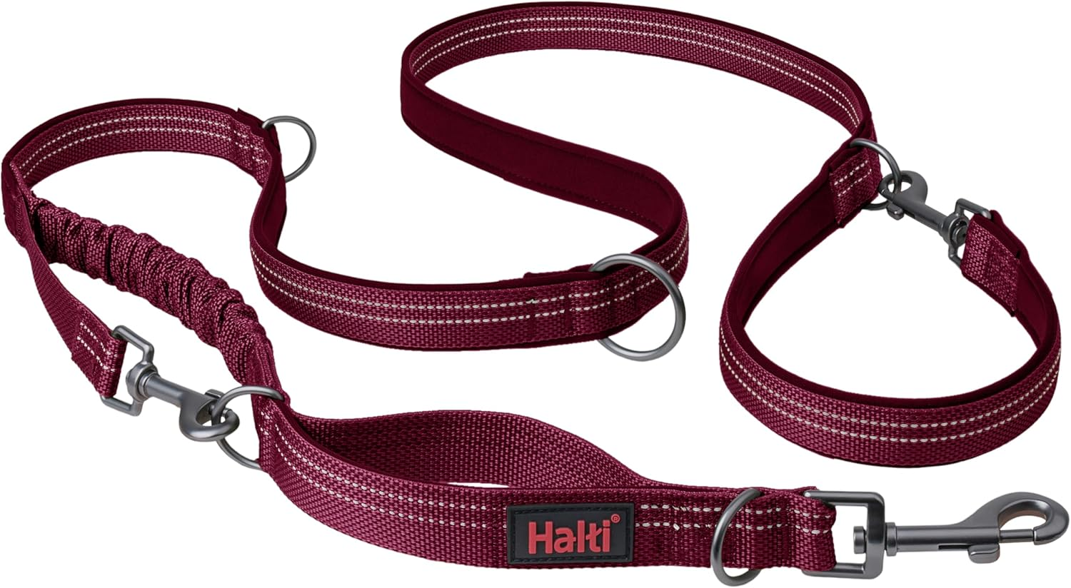 HALTI Anatomy Multifunctional Dog Lead &ndash; Shock Absorbing Double-Ended Lead, Ideal for Dog Walking & Training. Comfortable to Hold, Reflective & Lightweight. Suitable for Puppies (Size Large, Green)