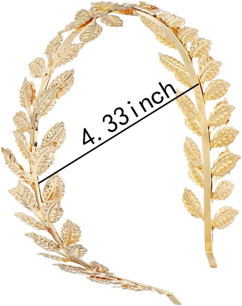 Bridal Headband Leaf Hairband for Women Girls Wedding Headpieces for Bride Bridesmaid Greek Goddess Headbands for Wedding Prom Tiaras for Teen Girls image number 4