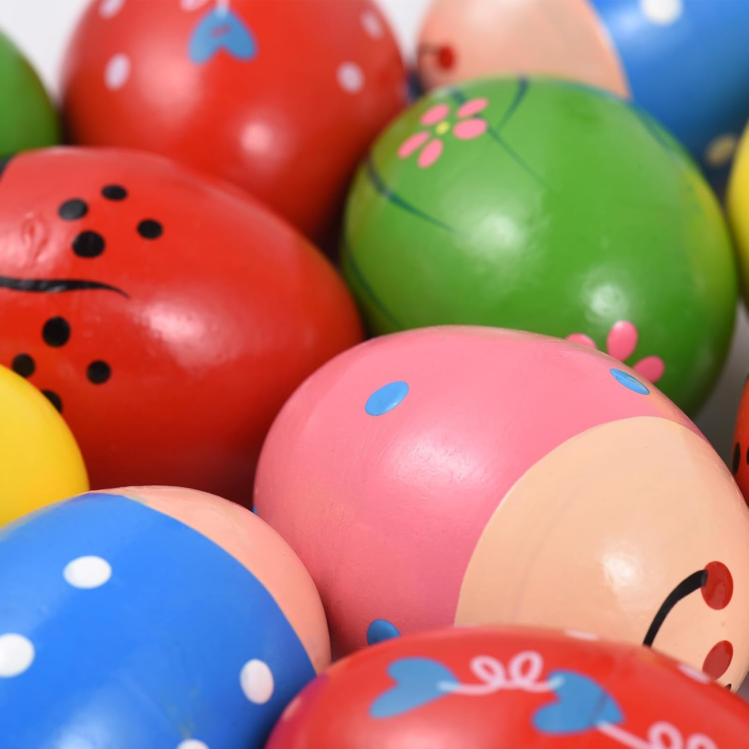 Namolit 6 Pack Wooden Shake Egg Easter Egg Percussion Instrument Interesting Music Shake Eggs for Party Musical Egg Easter Basket Stuffers Fillers Musical Instrument 6 Pack image number 4