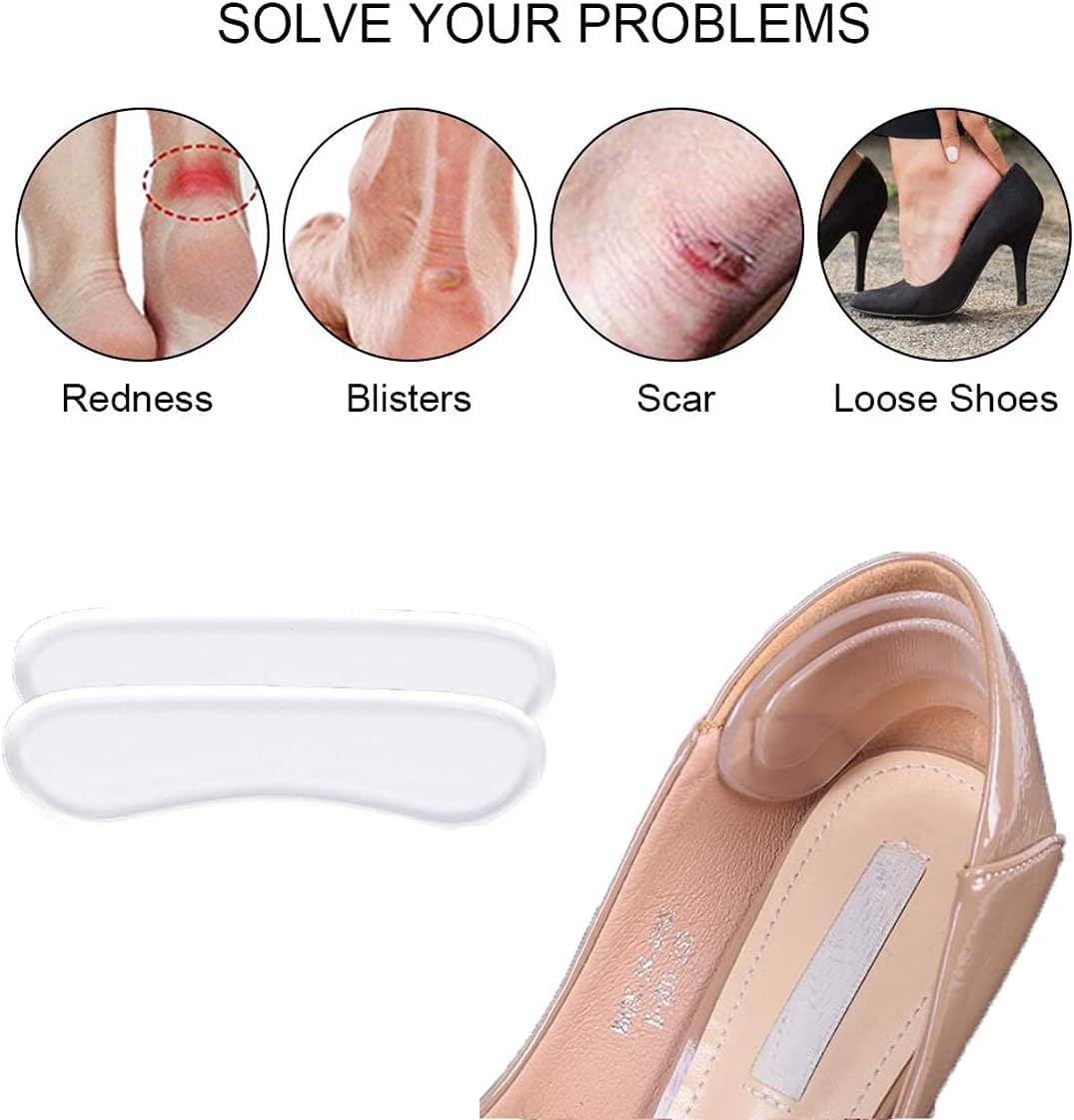 Shoe Insert Comfort Kit, Clear Heel Grips, Cushion Pads and Liners for Loose Fitting Shoes image number 4