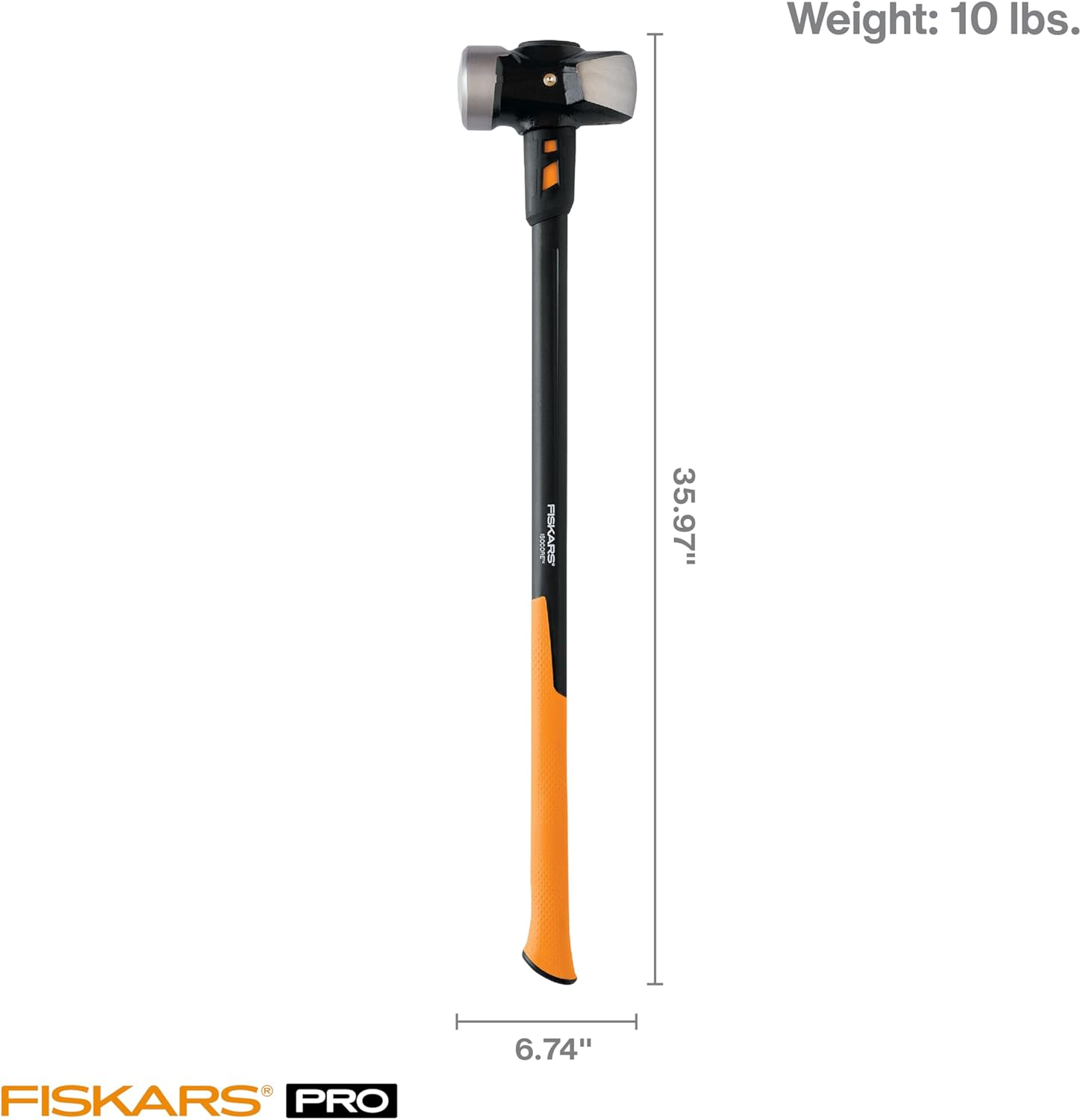 Fiskars PRO 750620-1001 Isocore 10 Lb Sledge Hammer, 36 Inch,Orange/Black