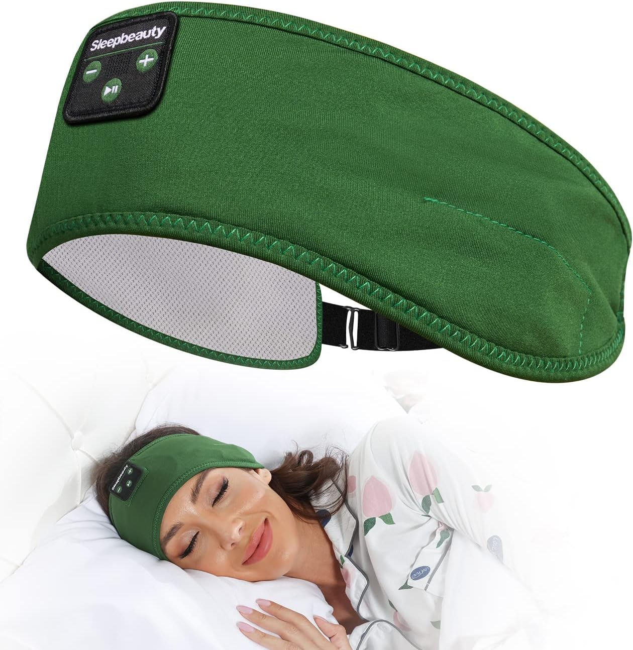 Joseche Sleep Headphones Adjustable Bluetooth Headband Soft Cozy Headphone Headband Long Playing Headphone Band with Built-In Speakers Perfect for Sleep, Workout, Running