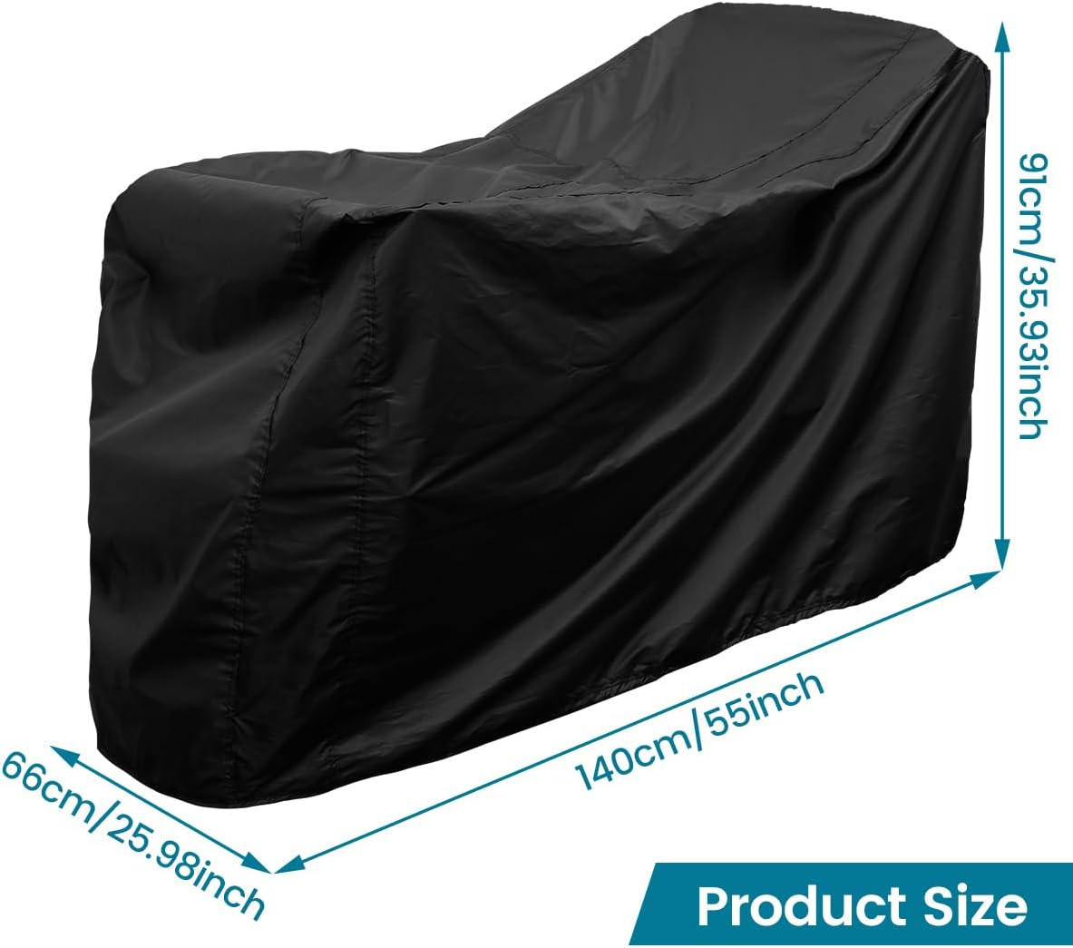 Heavy Duty Mobility Scooter Cover with Storage Bag, 190D Oxford Waterproof, Convenient Mobility Scooter Bag, anti UV Wheelchair Storage Cover (140X66X91Cm) image number 6