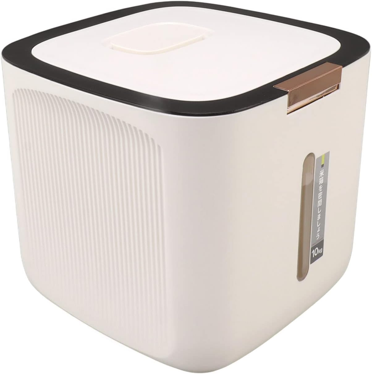 Airtight Rice Storage Container 22.0Lb Capacity Food Grade PP Thickened Sealed Grain Storage Drum with Measuring Cup and Lid - Kitchen Storage & Organisation (Black) image number 4